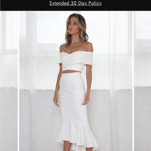 Beautiful white two-piece set, brand new with tags, never worn.